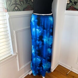 Stretch Ripple Print Mesh Maxi Skirt 🦋